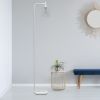 Modern Arched Lantern Floor Lamp with Glass Shade, White