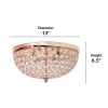 Crystal Glam 2 Light Ceiling Flush Mount 2 Pack, Rose Gold
