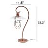 Modern Metal Scroll Table Lamp, Rose Gold