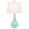 Droplet Table Lamp with Fabric Shade, Aqua