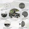 Outdoor 6-Piece Patio Wicker Sectional and Glass Top Table Furniture Set - Gray