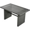 Outdoor 6-Piece Patio Wicker Sectional and Glass Top Table Furniture Set - Gray