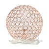 Elipse Medium 10" Contemporary Metal Crystal Round Sphere Glamourous Orb Table Lamp for Living Room, Bedroom, Entryway, Office, Foyer, Home Décor, Ros