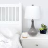 Droplet Table Lamp with Fabric Shade, Gray