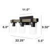 Farmhouse Rustic Wood Look 3 Light Bath Vanity, Gray