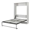 Queen Murphy Bed Cabinet Self-Close and Open Rustic White