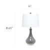 Droplet Table Lamp with Fabric Shade, Gray