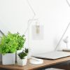 Modern Iron Desk Lamp with Glass Shade, White