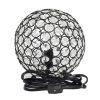 Elipse Medium 8" Contemporary Metal Crystal Round Sphere Glamourous Orb Table Lamp for Living Room, Bedroom, Entryway, Office, Foyer, Home Décor, Rest