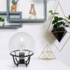 Old World Globe Glass Table Lamp, Black