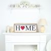 Rustic Farmhouse Wooden Seasonal Interchangeable Symbol "Home" Frame with 12 Ornaments, Natural
