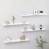 4 Piece 31.5" Wide Wall Shelves with Lip in White