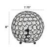 Elipse Medium 8" Contemporary Metal Crystal Round Sphere Glamourous Orb Table Lamp for Living Room, Bedroom, Entryway, Office, Foyer, Home Décor, Rest