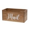 Rustic Farmhouse Wooden Tabletop Decorative Script Word "Mail" Organizer Box, Letter Holder, Natural
