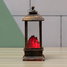 Vintage Style Electric Christmas Lantern Decoration (Color: Golden, Black Charcoal Fireplace Small Flame Lamp)