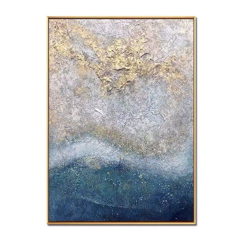 Hand Painted Abstract Oil Painting Wall Art Modern Blue Picture Minimalist On Canvas Home Decoration For Living Room No Frame Hand Painted Abstract Oil Painting Wall Art Modern Blue Picture Minimalist On Canvas Home Decoration For Living Room No Frame