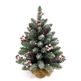 Small Christmas Tree for Tabletop Holiday Decoration (Type: Burlap Base, Color: As pic show)